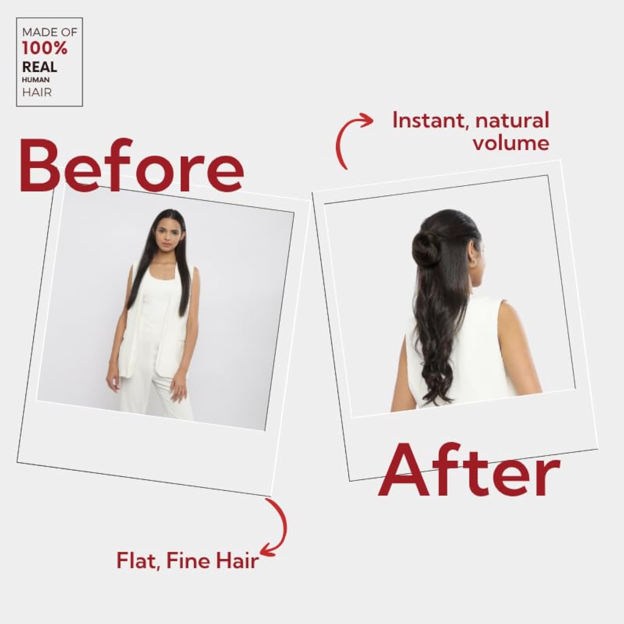 Real Human Hair Clip-On Bun Extension, Light Brown